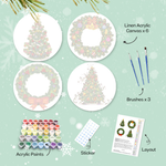Load image into Gallery viewer, Christmas Greenery 4-Pieces Paint by Numbers Placemat
