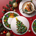 Load image into Gallery viewer, Christmas Greenery 4-Pieces Paint by Numbers Placemat
