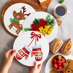 Load image into Gallery viewer, Cozy Christmas Characters 4-Pieces Paint by Numbers Placemat
