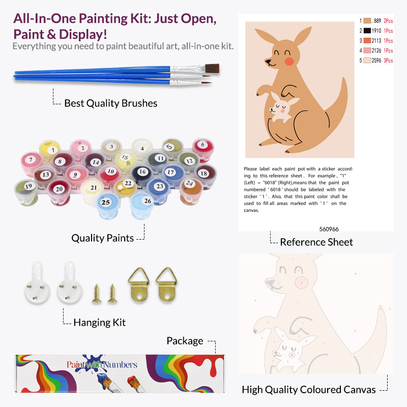 Kangaroo, Paint by Numbers
