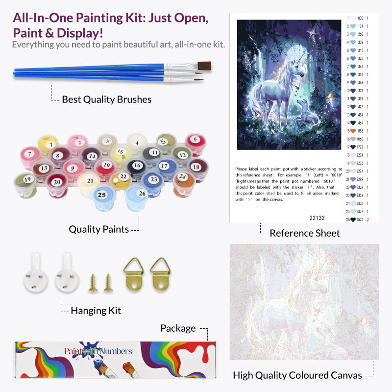 Majestic Unicorn, Paint by Numbers