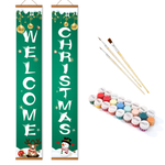 Load image into Gallery viewer, Merry Christmas Welcome Hanging Scroll Paint by Numbers Kit
