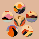 Load image into Gallery viewer, Modern Sunset Landscapes 6-Pieces Paint by Numbers Placemat
