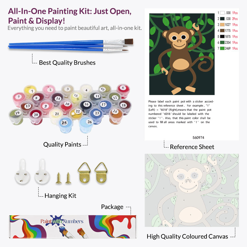 Monkey Paint by Numbers