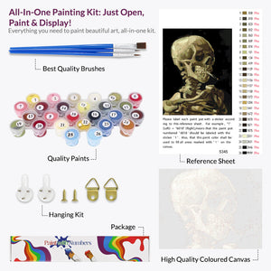 Skull with a Cigarette Paint by Numbers