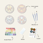 Load image into Gallery viewer, Stained Glass Butterfly Paint by Numbers Coasters
