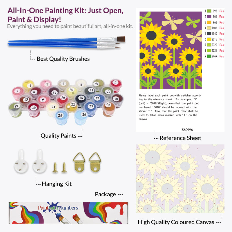 Sunflower Paint by Numbers