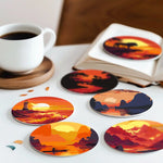 Load image into Gallery viewer, Sunset Landscape Paint by Numbers Coasters
