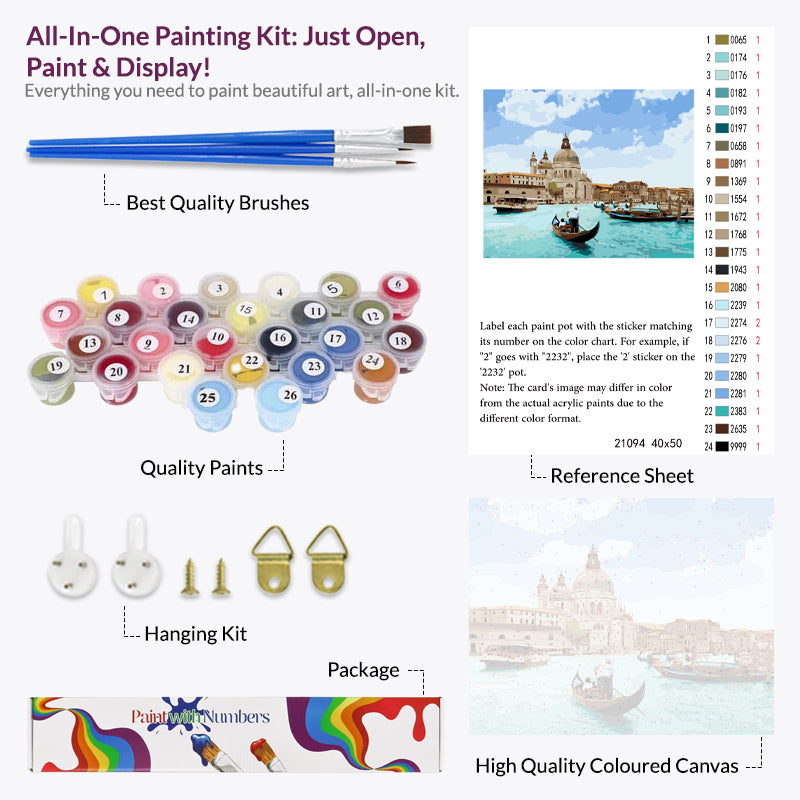 Venice Seascape, Paint by Numbers