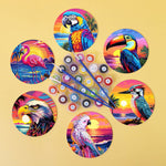 Load image into Gallery viewer, Vibrant Birdlife Paint by Numbers Coasters
