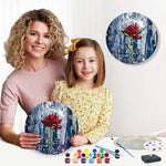 Load image into Gallery viewer, Winter Rose Paint by Numbers Clock Kit
