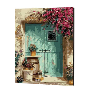 Flowery Front Door, Paint by Numbers