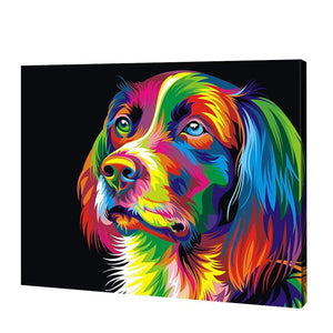 Colorful Dog Face, Paint By Numbers
