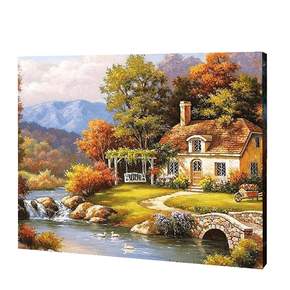 Cottage By the River, Paint By Number