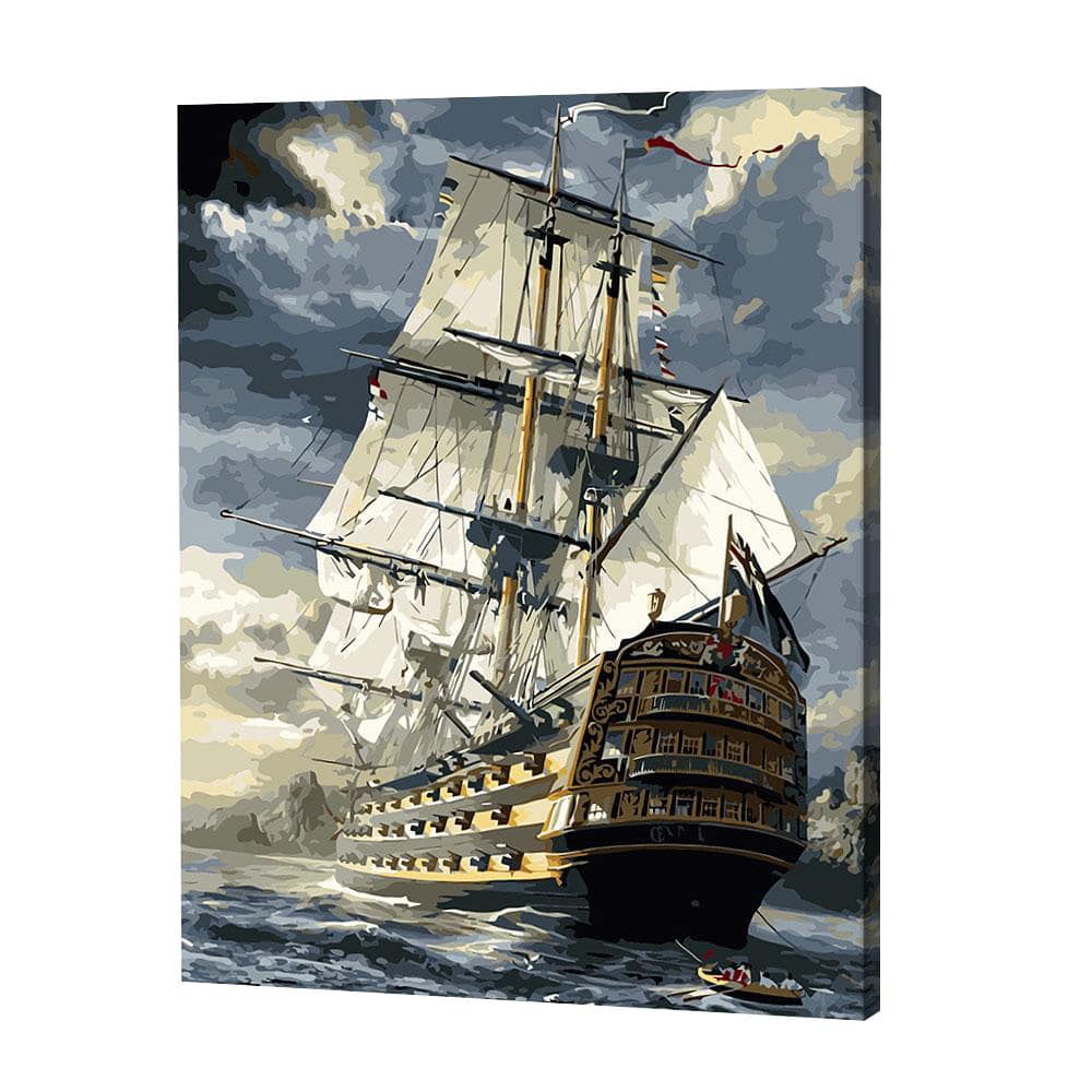 Ship at Stormy Sea, Paint By Numbers