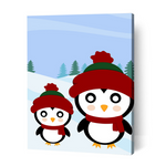 Load image into Gallery viewer, snowmen paint by numbers
