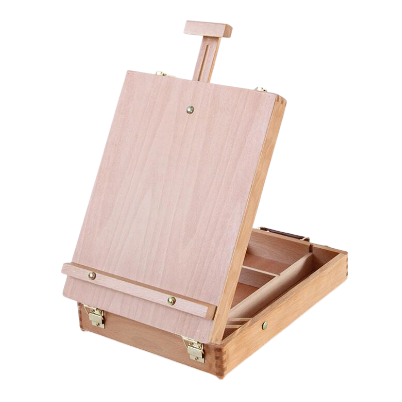 wooden desktop easel storage box
